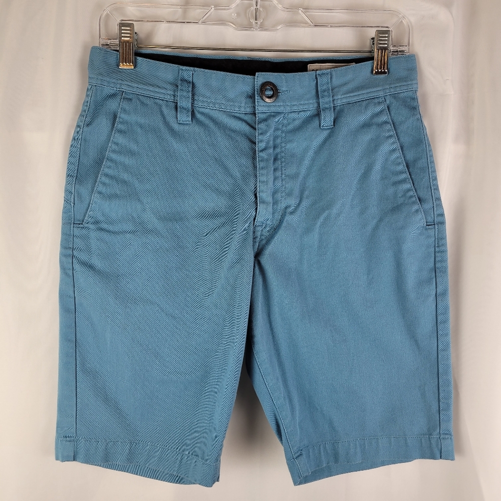 Volcom True To This Frikin Modern Stretch Blue Mens Chino Shorts Size 28